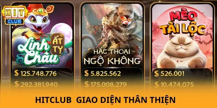 Hitclub đầu tư giao diện chỉn chu, tối ưu cho người dùng