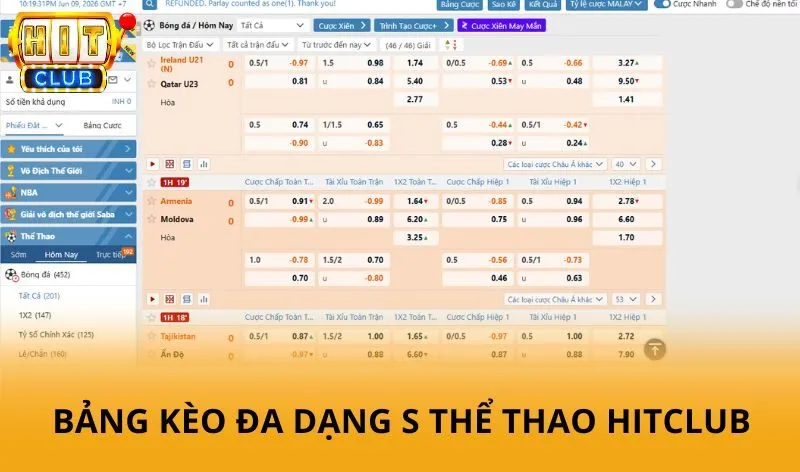 Sảnh S thể thao HitClub – Trải nghiệm cá cược đa dạng