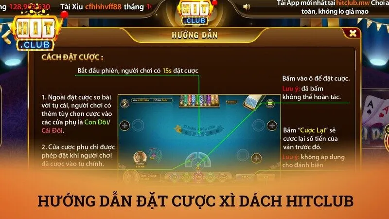 Xì dách hitclub – Bí quyết làm chủ bàn cược giúp bạn hốt bạc dễ dàng 4 Hướng dẫn quy trình đặt cược xì dách Hitclub thần tốc 15 giây