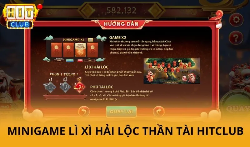 Minigame lì xì hải lộc và game X2 Thần Tài HitClub