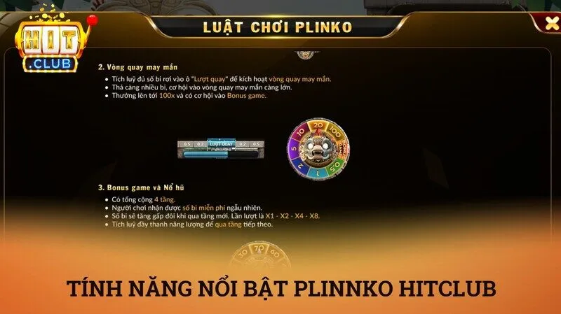 Plinko hitclub – Siêu phẩm thả bi Aztec độc lạ với cơ hội nổ hũ trăm tỷ 3 Tính năng vòng quay may mắn và bonus game plinko Hitclub