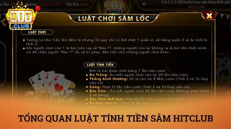 Chi tiết về cách tính tiền và mức phạt tiền tại sâm Hitclub