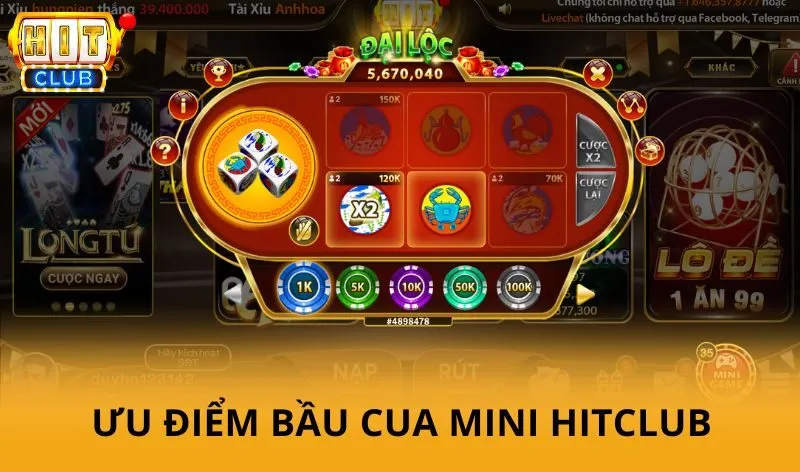 Bầu cua mini hitclub - Sòng cược đơn giản nhưng kiếm tiền cực đã 3 Ưu điểm khi chơi Bầu Cua Mini HitClub